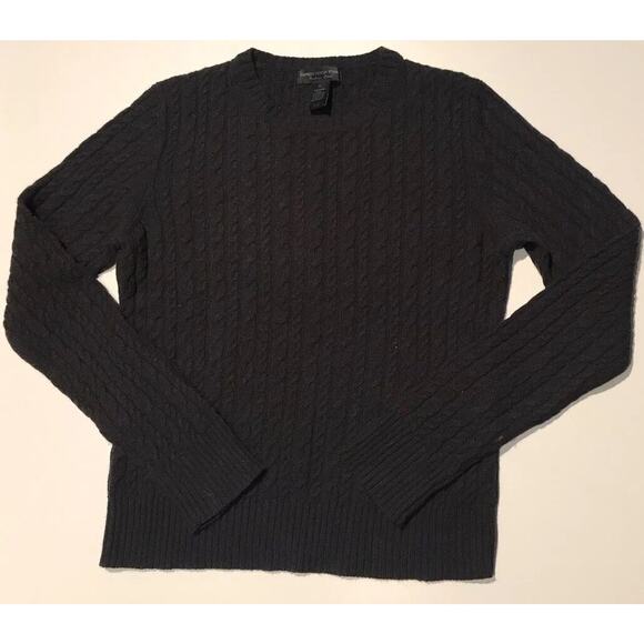Express Design Studio Womens Size M Black Cable Knit Cashmere Blend Sweater - Picture 1 of 5